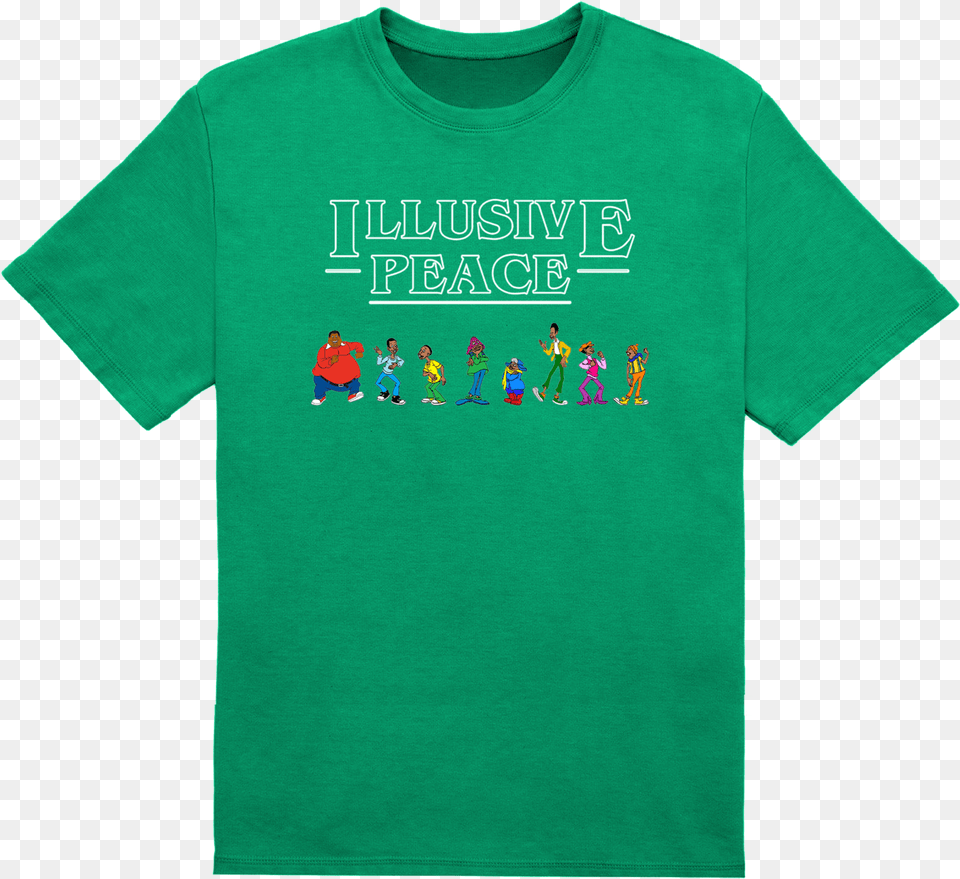 Home Illusive Peace Illusive Peace Green Fat Albert Shirt, Clothing, T-shirt, Person Free Png