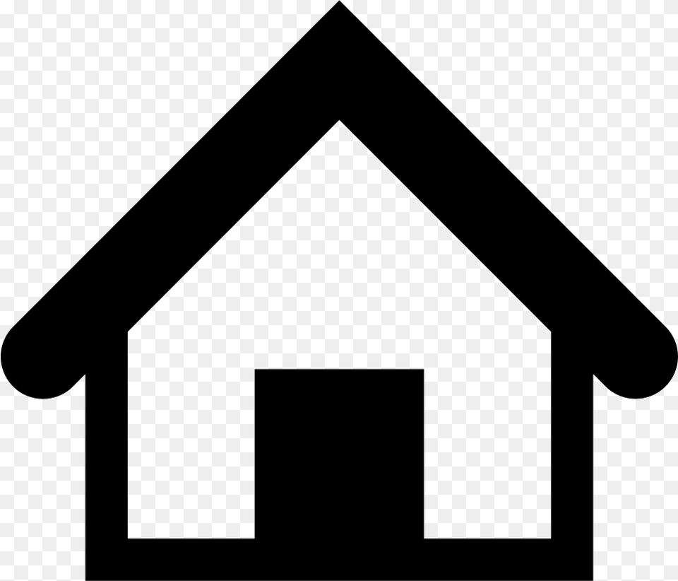 Home Outline With Black Door And Roof Icon Download, Dog House, Triangle Free Transparent Png