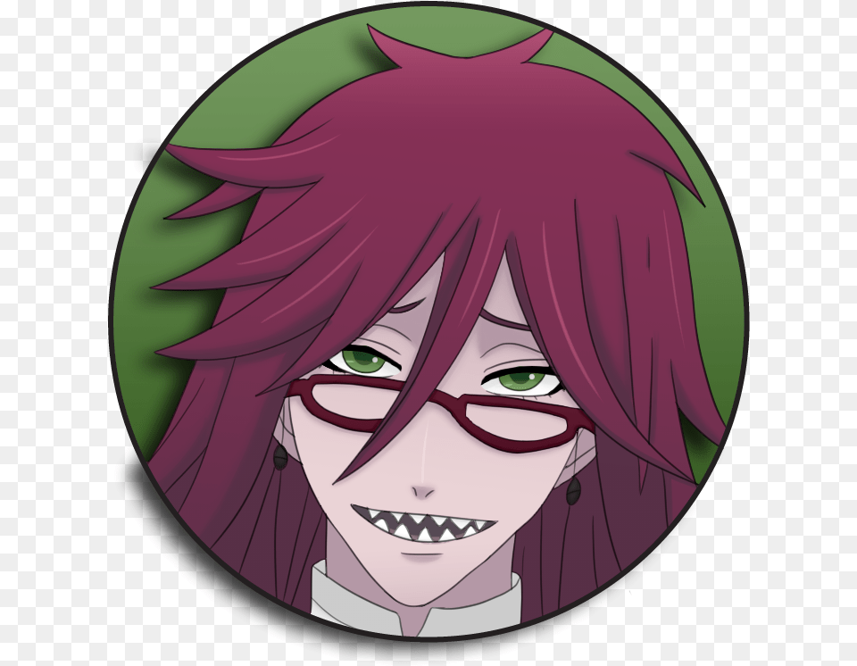 Home Pin Back Buttons Black Butler Grell Pin, Book, Comics, Publication, Photography Free Png