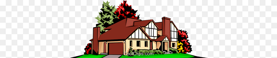 Home Royalty Vector Clip Art Illustration, Architecture, Building, Cottage, Grass Png Image