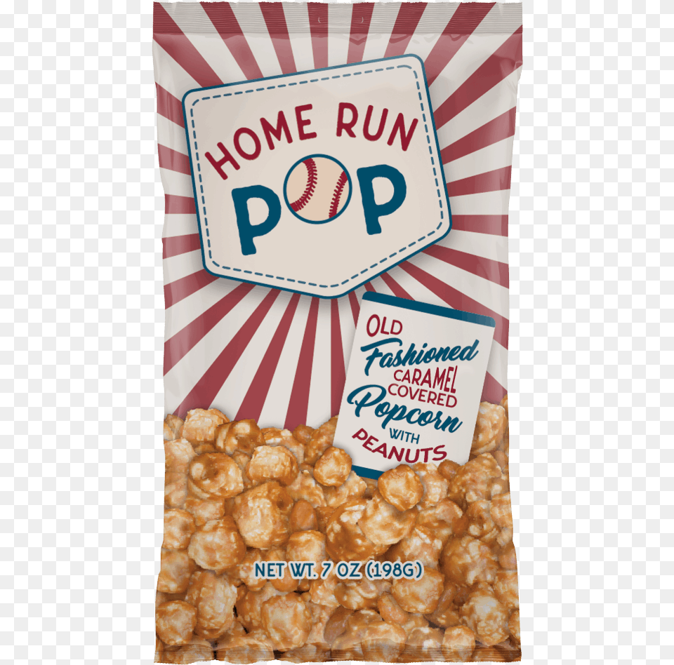Home Run Pop Caramel Covered Popcorn With Peanuts Shown Breakfast Cereal, Food, Snack Png