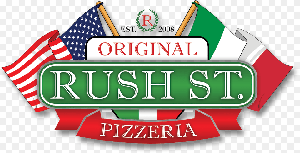 Home Rush Street Pizzeria Logo, American Flag, Flag Png
