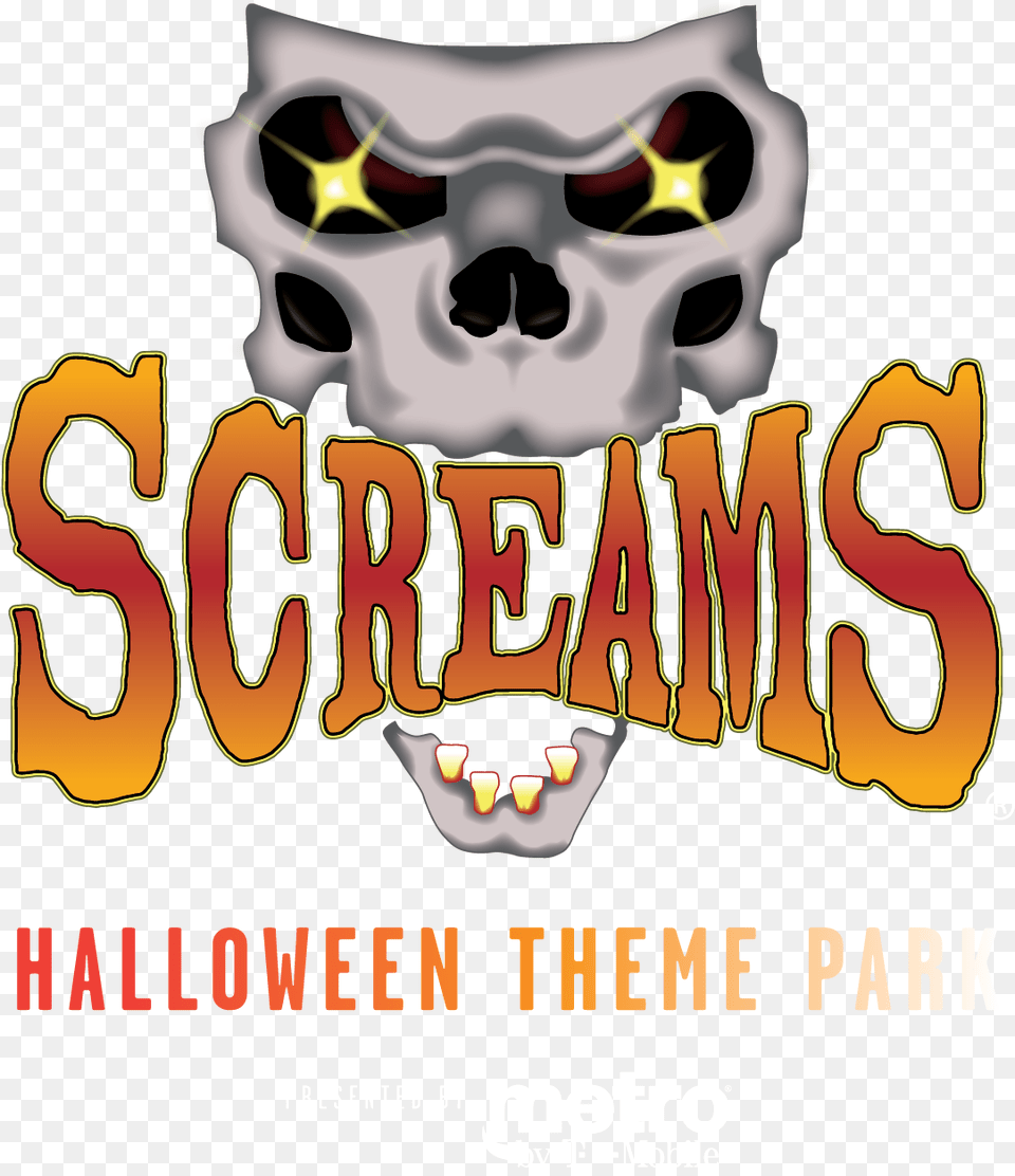 Home Screams Halloween Logo, Advertisement, Poster, Face, Head Png Image