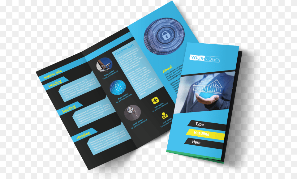 Home Security Service Brochure Template Preview Brochure Design Tri Fold, Advertisement, Poster, Business Card, Paper Free Transparent Png