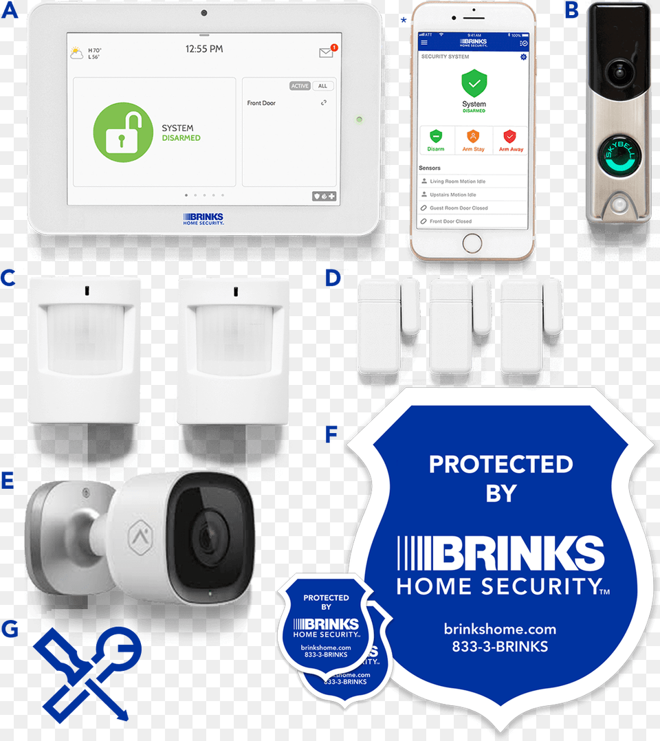 Home Security System With Outdoor Security Systems With Doorbell Camera, Electronics, Mobile Phone, Phone Free Png