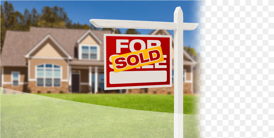 Home Sold Grass, Lawn, Plant, Sign Free Png Download