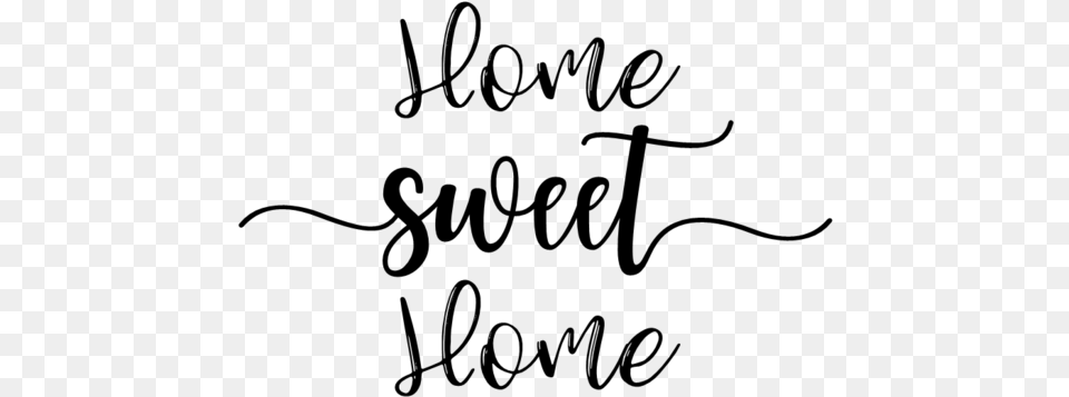 Home Sweet Home Calligraphy, Gray Png