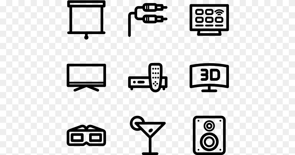 Home Theater Home Theater Icons, Gray Free Png Download