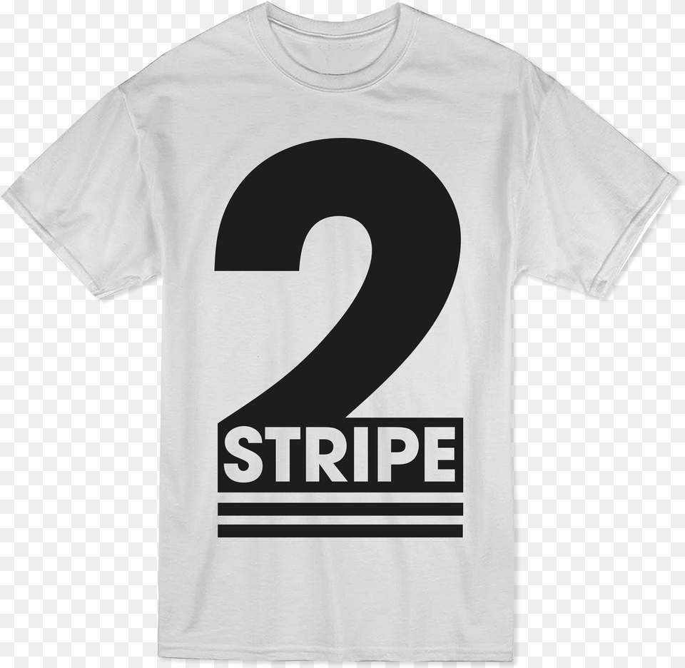 Home Tshirts 2 Stripe Logo White, Clothing, Shirt, T-shirt, Number Free Transparent Png