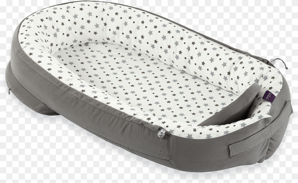 Home White With Grey Stars Trumeland Nestchen Baby 8 Monate, Furniture, Bed Free Png Download