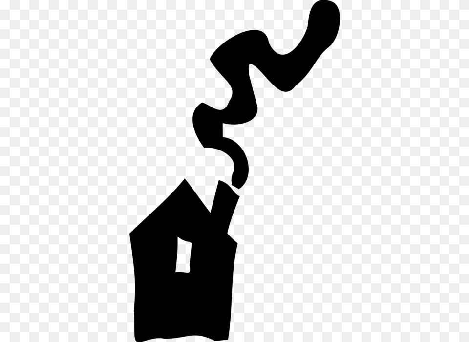 Home With Chimney And Smoke, Gray Png Image