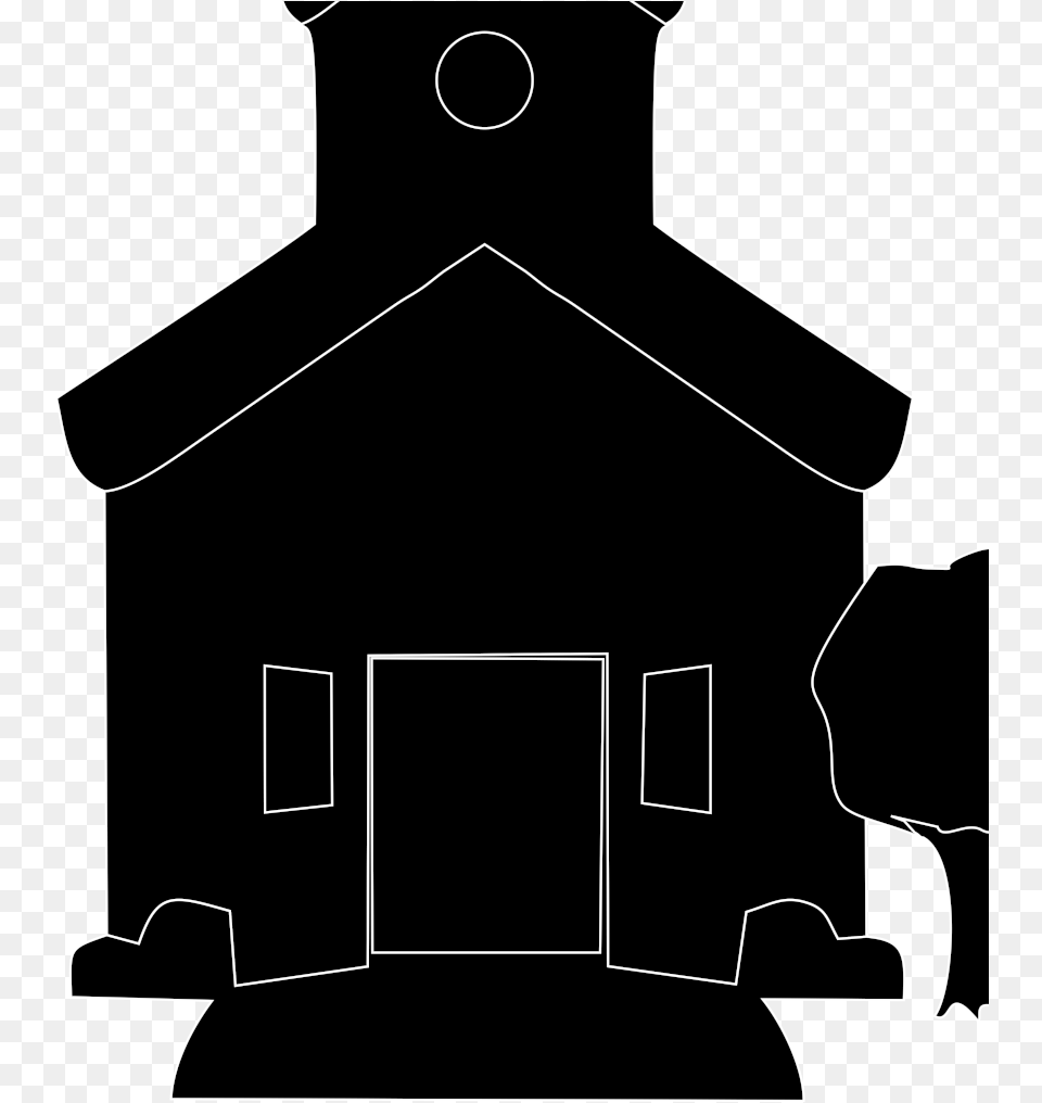 Home With Tree Black Icon Image House, Outdoors, Indoors, Person Free Transparent Png