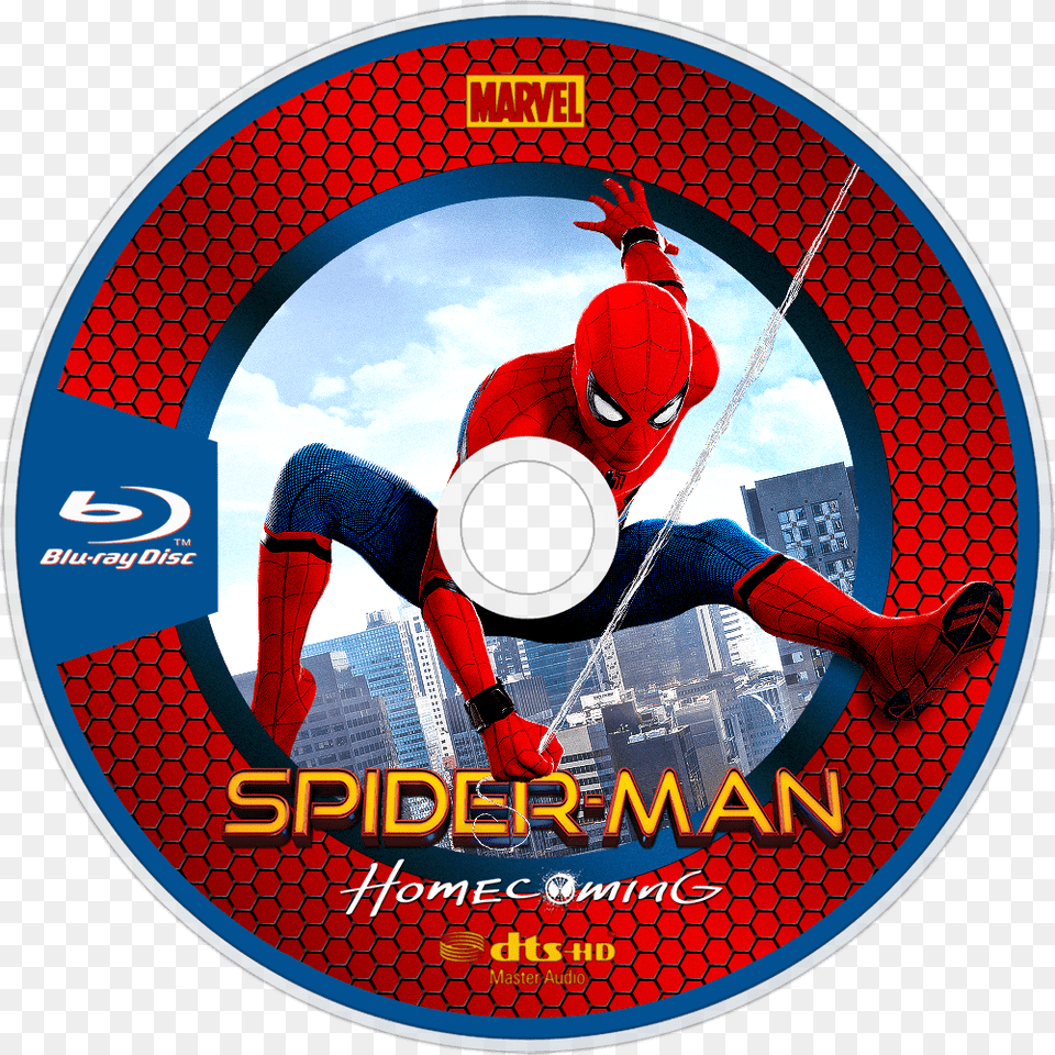 Homecoming Bluray Disc Spider Man Homecoming Blu Ray Disc, Adult, Male, Person, Disk Free Png