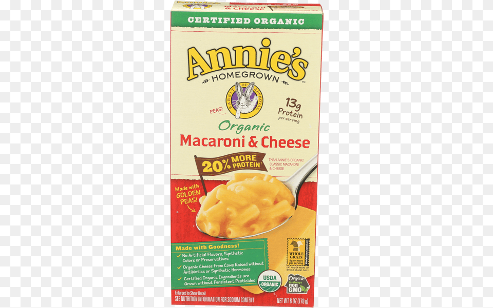 Homegrown Mac N Cheese Organic More Protein Annies Macaroni Amp Cheese Organic 6 Oz, Food, Pasta, Bread Png Image