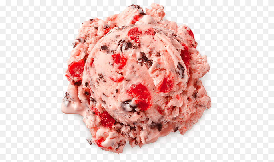 Homemade Brand Cherry Cordial Frozen Yogurt Scoop, Cream, Dessert, Food, Ice Cream Png Image