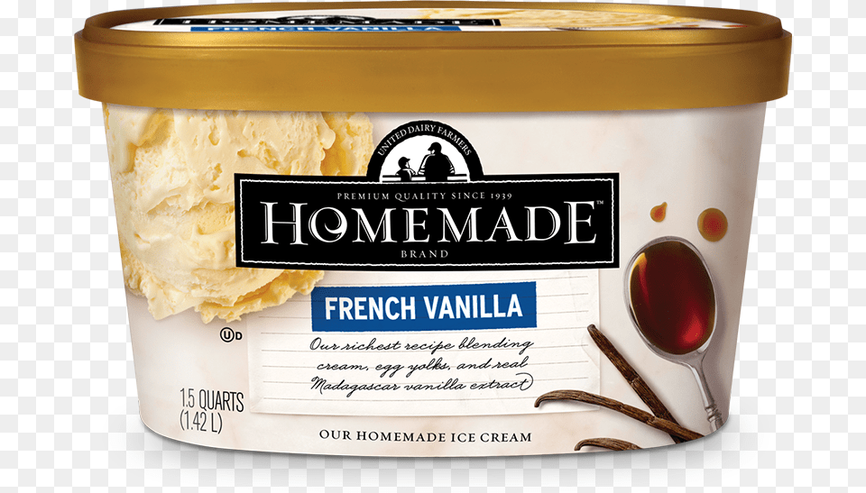 Homemade Brand French Vanilla Ice Cream 48oz Homemade Peanut Butter And Chip Ice Cream, Dessert, Food, Ice Cream, Person Free Transparent Png