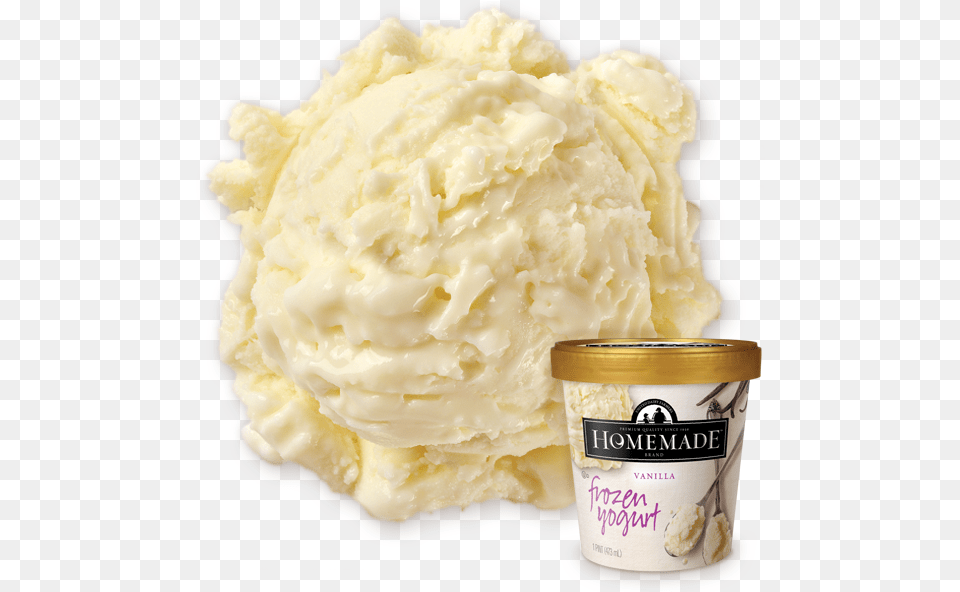 Homemade Brand Vanilla Frozen Yogurt, Cream, Dessert, Food, Ice Cream Free Png