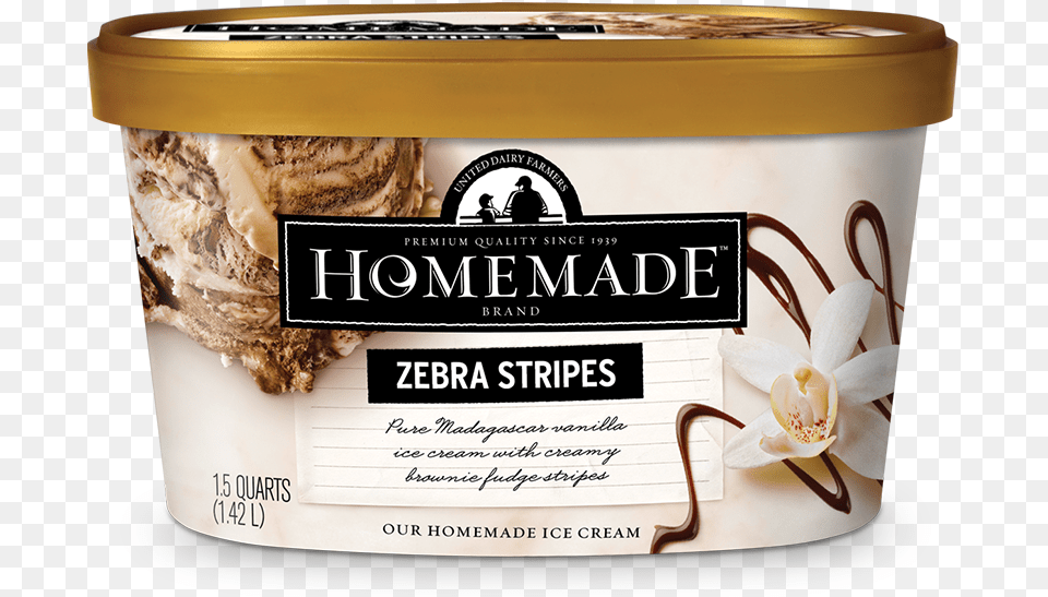 Homemade Brand Zebra Stripes Ice Cream 48oz Homemade Caramel Latte Ice Cream, Dessert, Food, Ice Cream, Person Png