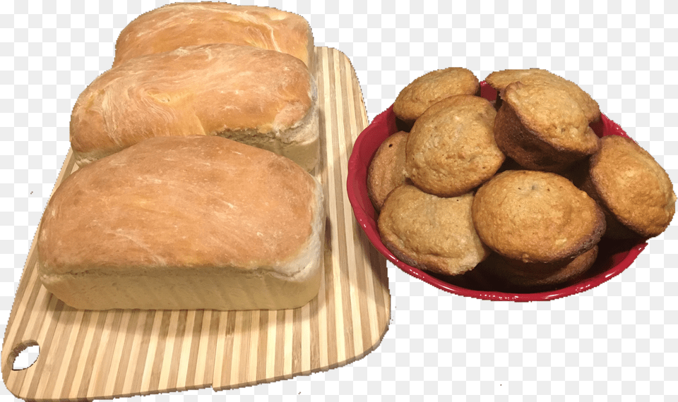 Homemade Bread And Muffin Featuring Bread And Hard Dough Bread, Bun, Food Free Png