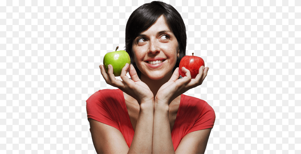 Homepage Woman 2 Apples Granny Smith, Adult, Produce, Plant, Person Free Png