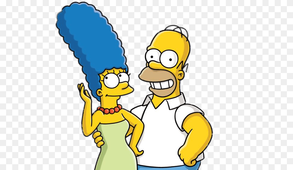 Homer And Marge Simpson Transparent, Cartoon, Baby, Person, Head Free Png