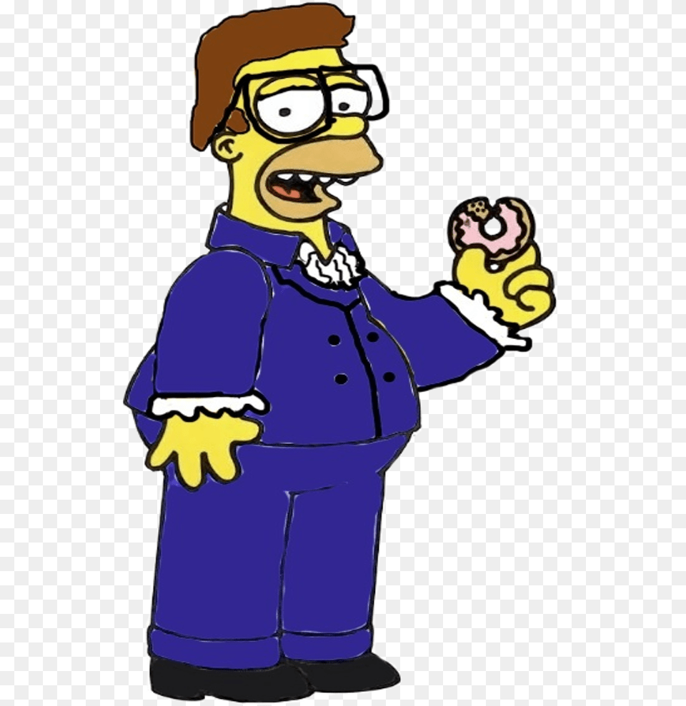 Homer Powers International Man Of Mystery Homer Simpson Eating A Donut, Baby, Person, Face, Head Free Transparent Png