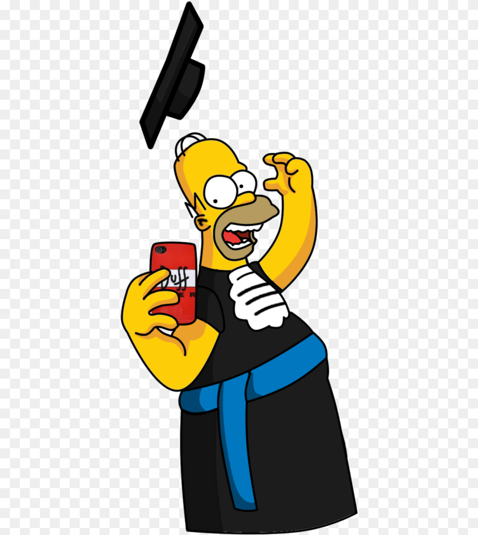 Homer Simpson Ceremonia De Graduacin De Arte De Clip Homer Simpson Graduation, Baby, Person, Cartoon, Plant Free Png