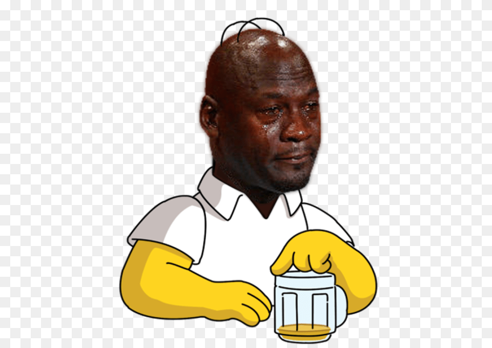 Homer Simpson Crying Michael Jordan Know Your Meme, Adult, Person, Man, Male Free Png Download