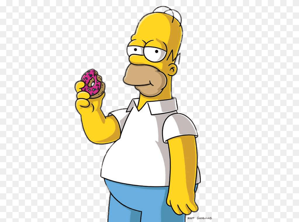 Homer Simpson Eating A Donut, Baby, Person, Cartoon, Face Png