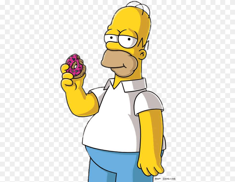 Homer Simpson Eating A Donut Homer Simpson, Baby, Person, Cartoon Free Png
