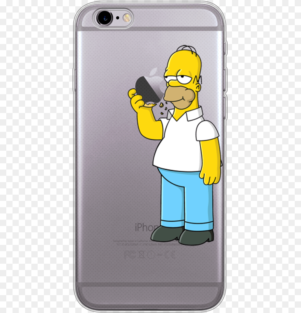 Homer Simpson Eating Apple Phone Case Homer Simpson, Electronics, Mobile Phone, Baby, Person Free Transparent Png