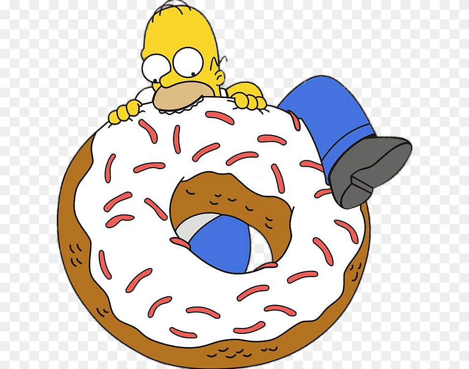 Homer Simpson Eating Giant Donut, Food, Sweets, Baby, Person Free Transparent Png