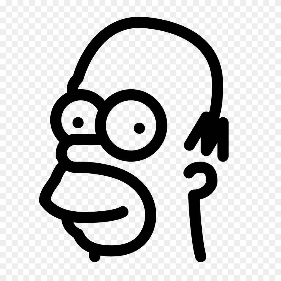 Homer Simpson Icon, Gray Png Image