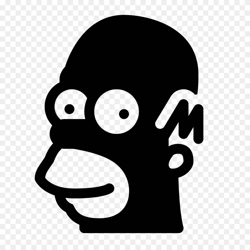 Homer Simpson Icon, Gray Png Image