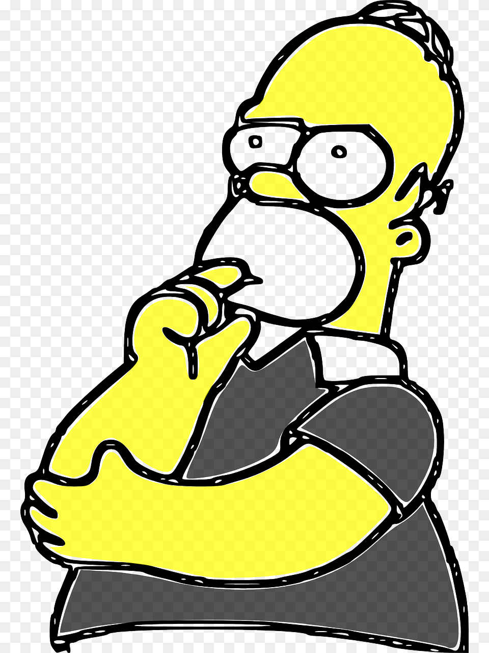 Homer Simpsons Homer Simpson Thinking, Baby, Person, Stencil, Face Free Transparent Png