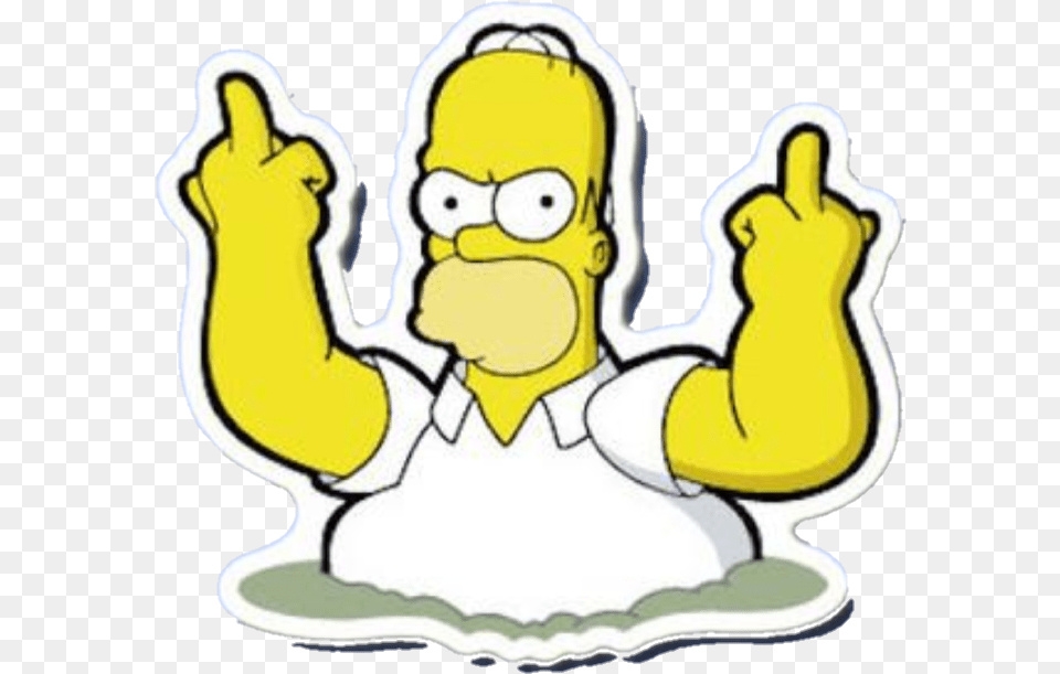 Homer Simpsons Homer Simpson Fuck You, Peeps, Face, Head, Person Free Png Download