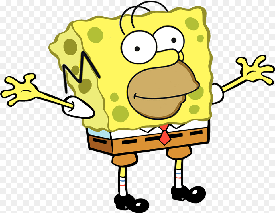 Homer Simpsonspongebob Squarepants Hoodie Design As Spongebob Crew, Cream, Dessert, Food, Ice Cream Png