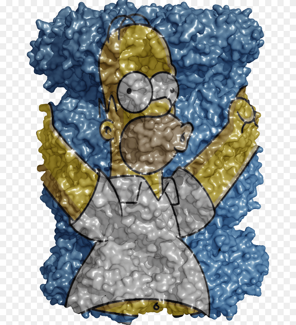 Homer Wraped On A Ray Traced Model Of 20s Proteasome, Art, Collage, Painting, Baby Png
