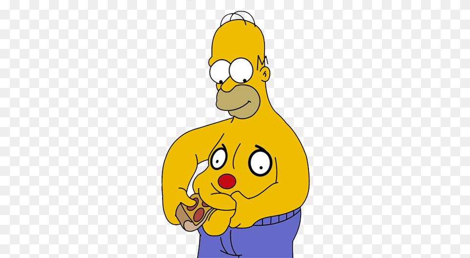 Homero Simpson Sin Fondo Homer Pizza, Cartoon, Baby, Person, Head Png