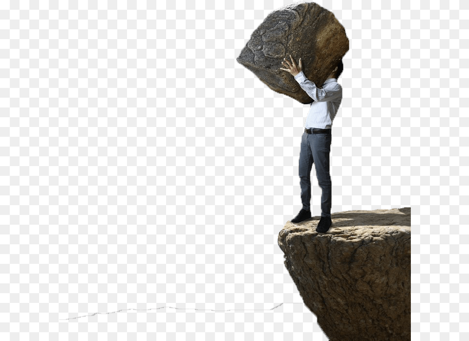 Homo Sapiens Empujando Una Piedra, Pants, Clothing, Rock, Person Png