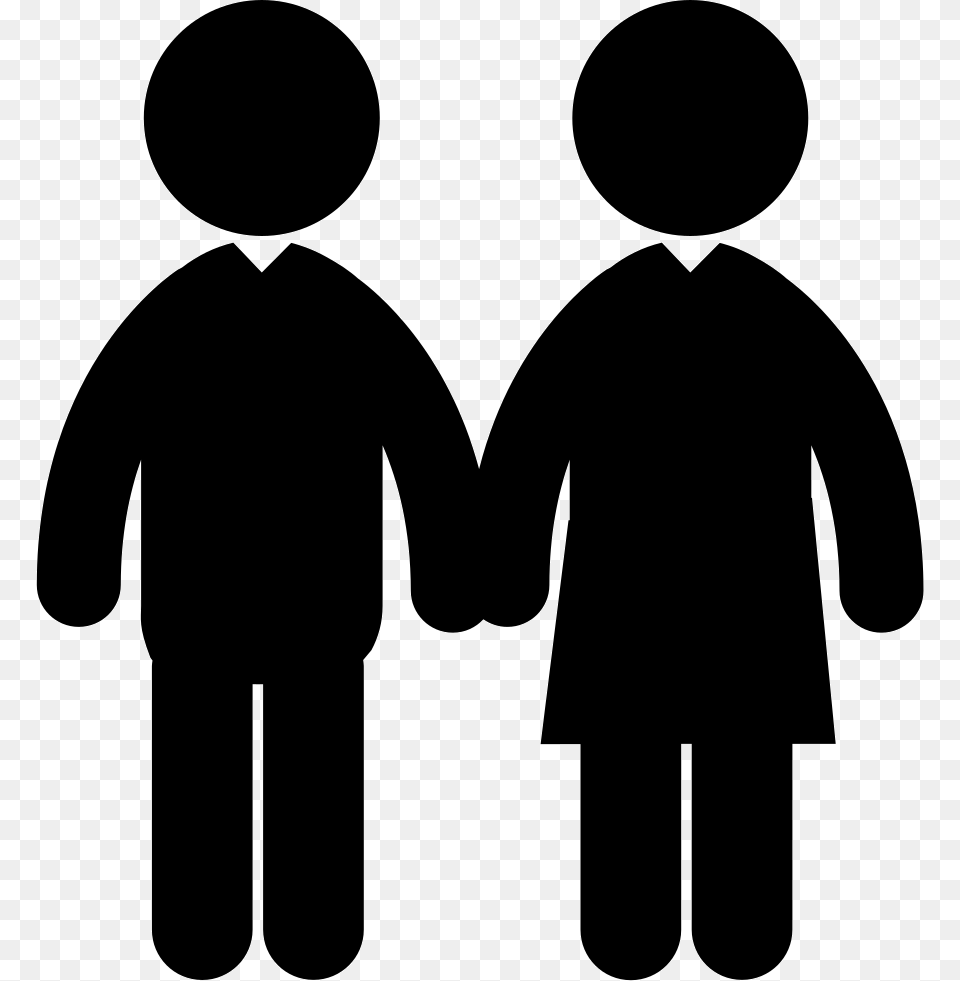 Homosexual Couple Of Two Men Couple Holding Hands Icon, Silhouette, Body Part, Hand, Person Free Png Download