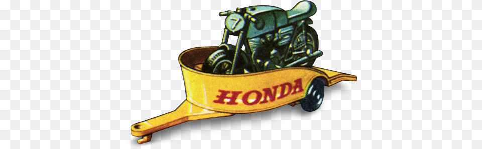 Honda Motorcycle With Trailer Icon 1960s Matchbox Cars Motorcycle, Wheel, Machine, Tool, Plant Free Transparent Png