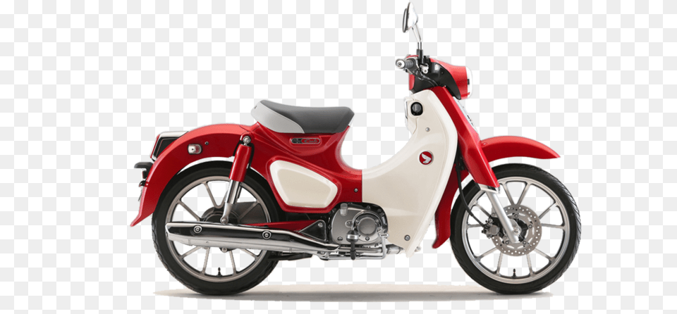 Honda Super Cub Red, Moped, Motor Scooter, Motorcycle, Transportation Free Transparent Png