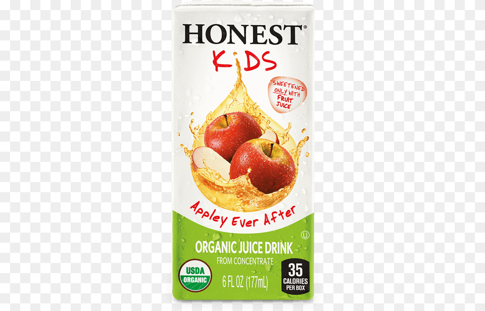 Honest Kids Apple Juice Box, Advertisement, Food, Fruit, Plant Png