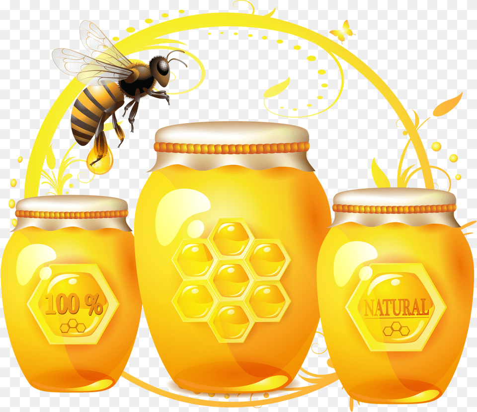 Honey, Food, Jar, Animal, Invertebrate Png