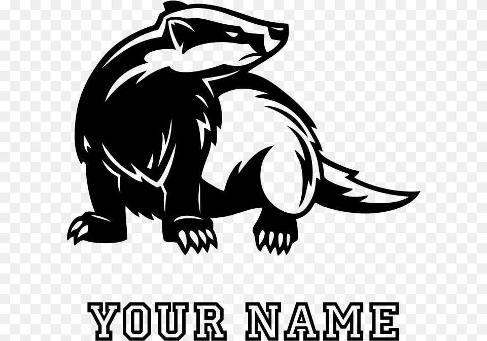 Honey Badger Clipart Baby Badger Clipart Black And White, Gray Png