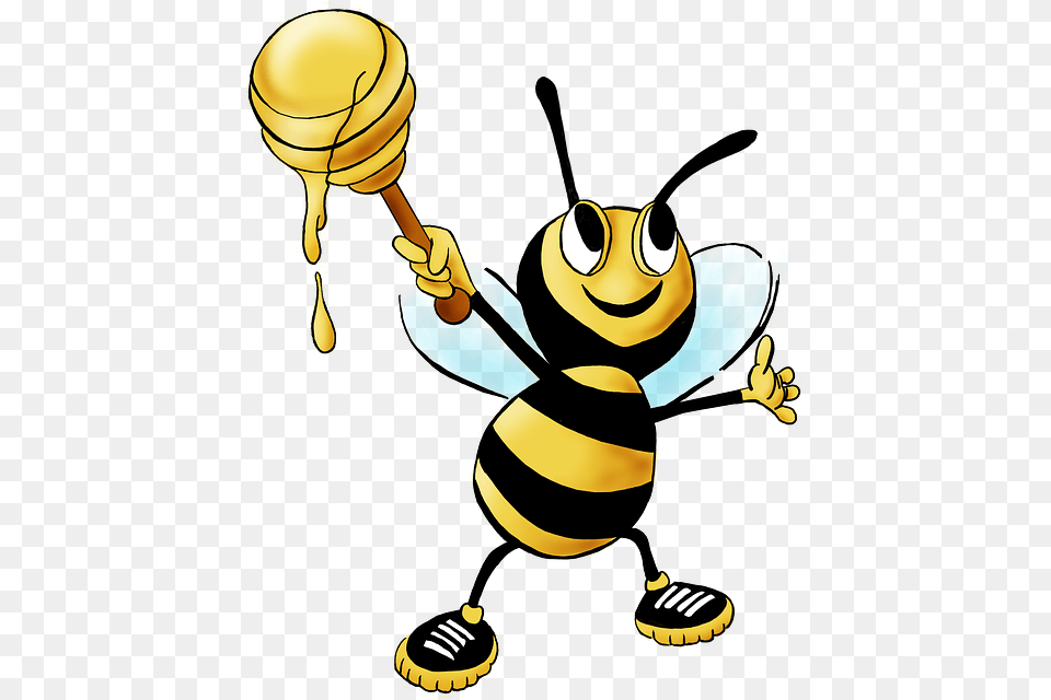 Honey Bee Bee Honey Animal Insect Yellow Nectar Bee And Honey Clipart, Invertebrate, Wasp, Person, Clothing Free Png