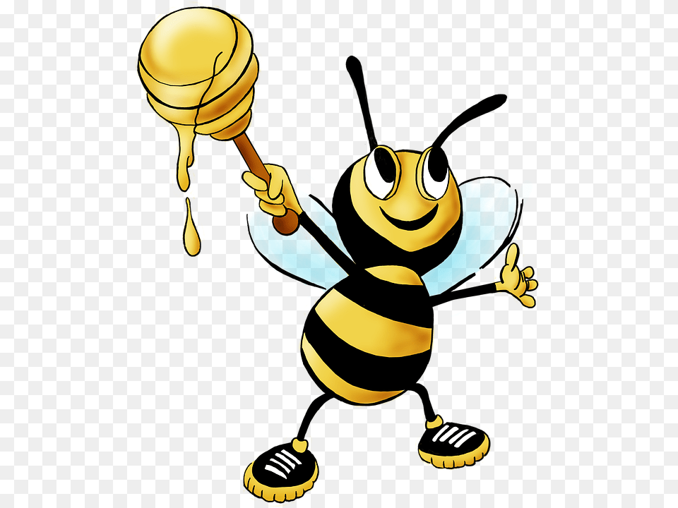Honey Bee Cartoon, Animal, Invertebrate, Insect, Wasp Png Image