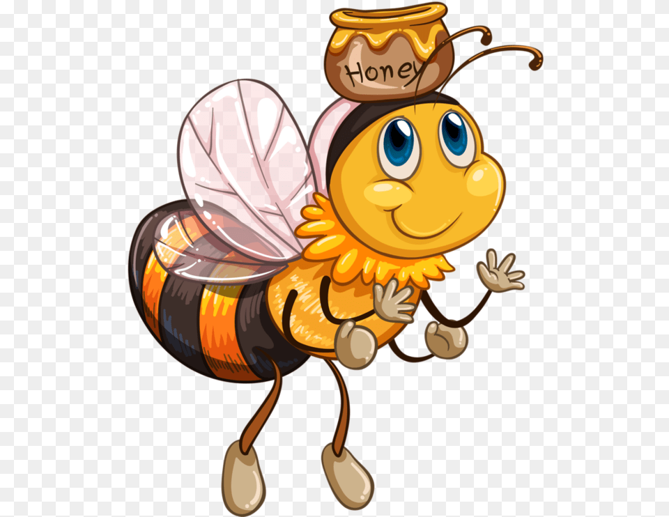 Honey Bee Cartoon Painting, Animal, Invertebrate, Insect, Honey Bee Free Transparent Png