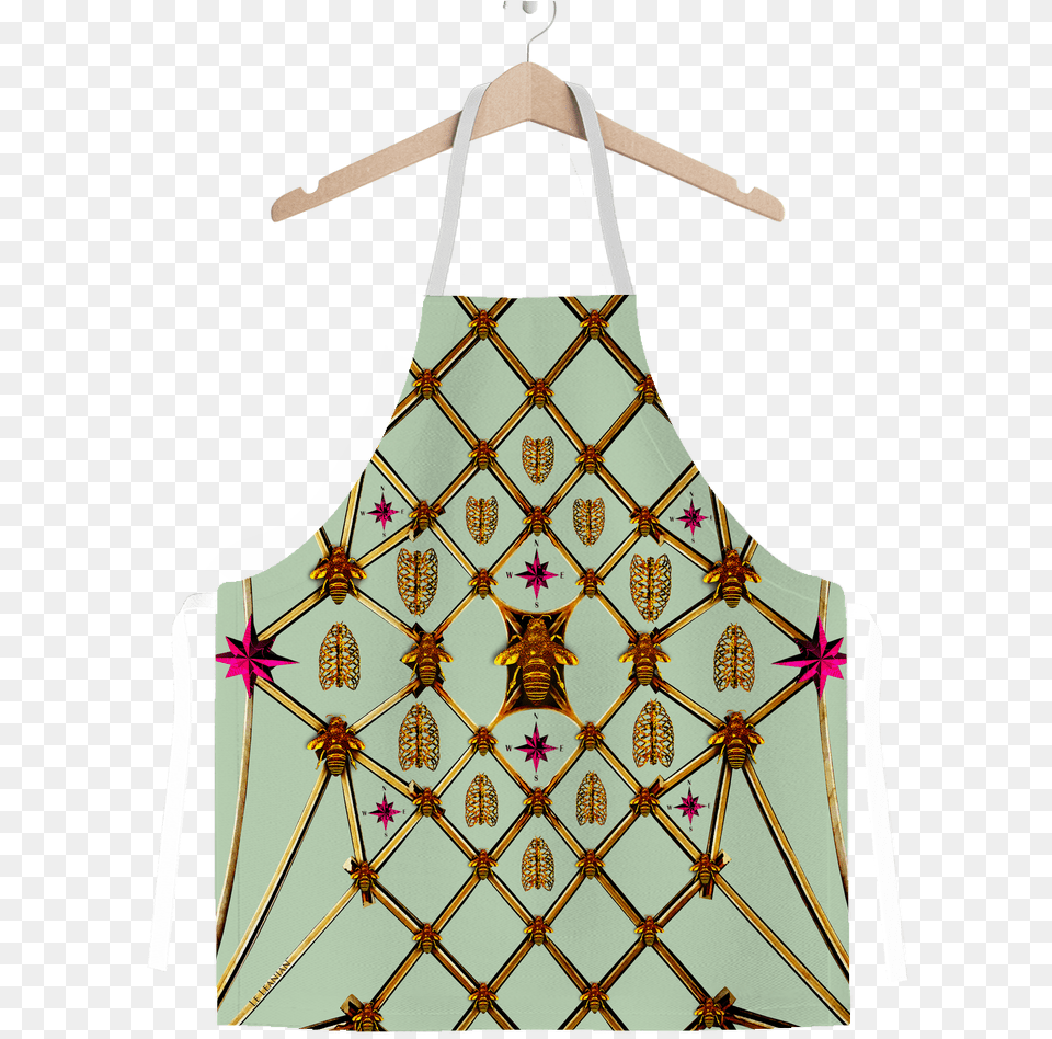 Honey Bee Gilded Hive Pink Stars Honeycomb Pattern, Apron, Clothing Free Png